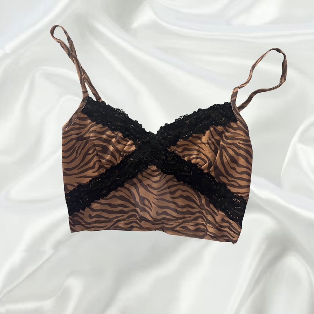 Adika Animal Print Mesh Top size XS